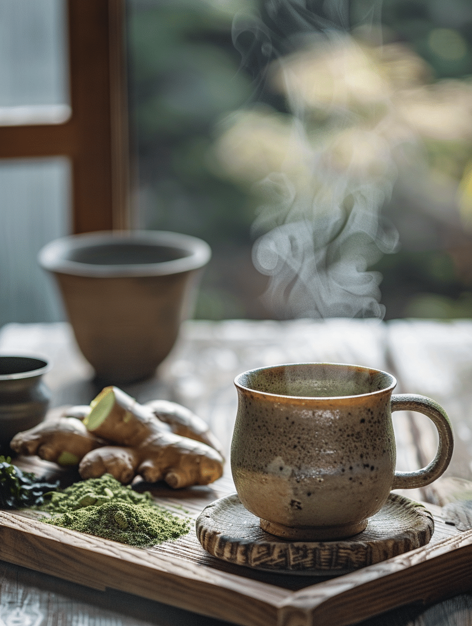 Authentic Japanese Maounjaro ingredients on wooden tray